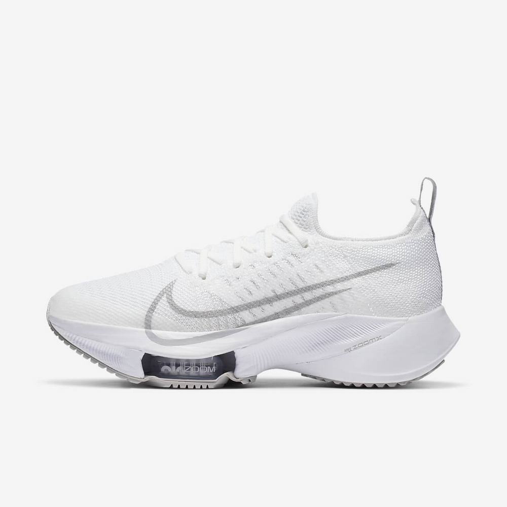 Chaussure De Running Nike Air Zoom Tempo NEXT% Blanche 8645-290 White/Pure Platinum/Atmosphere Grey Femme | KBF-96502280